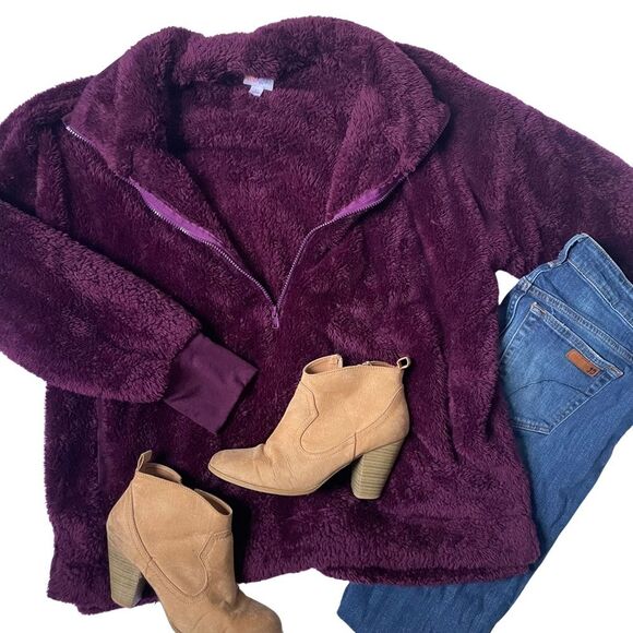 Lularoe Nancy plush oversized half zip (L) - Picture 1 of 4